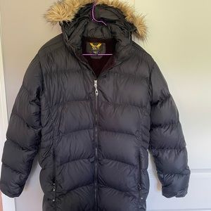 Black Mountain Hardwear Women’s XL hooded down parka. Gently used.